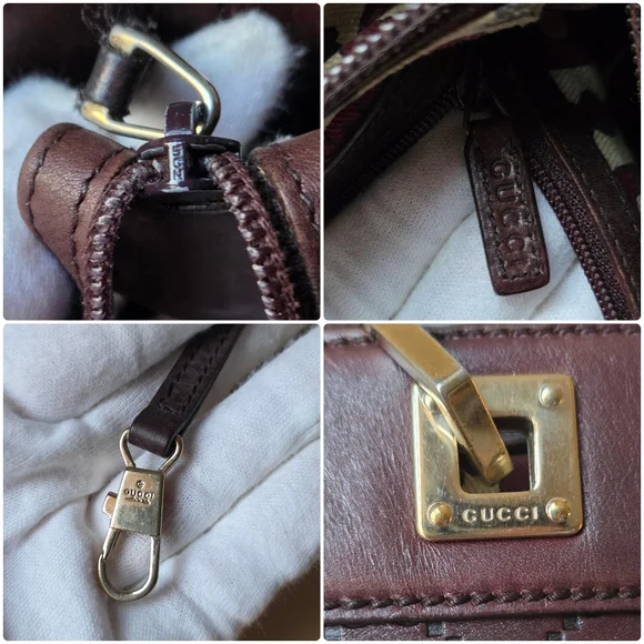 Gucci Guccissima Punch Leather Tote Burgundy Shoulder Bag 145994 - Picture 8 of 17